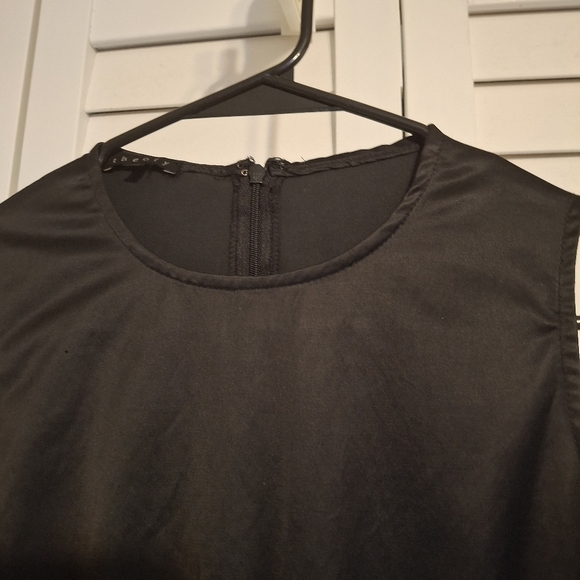 Theory Black Bodycon Tank Midi Dress Sz 6 - Picture 3 of 7